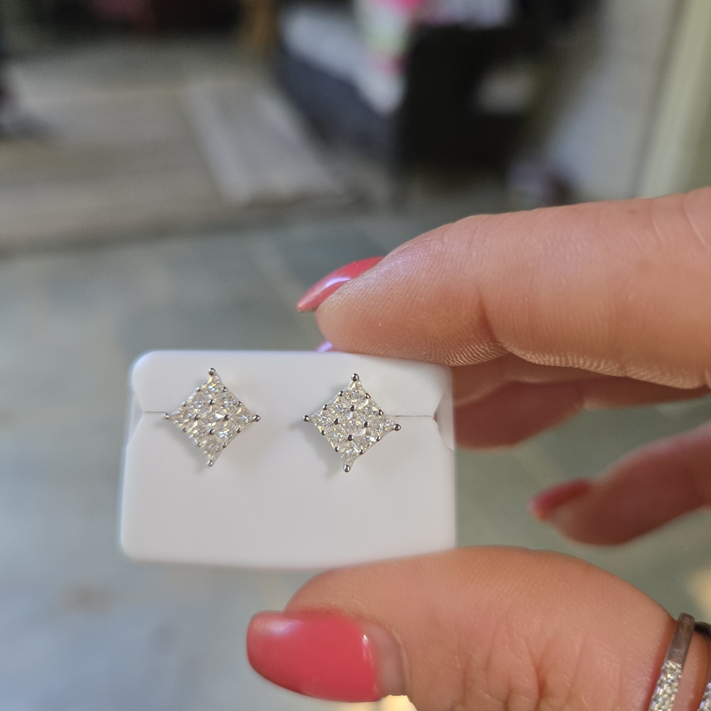 Elegant Moissanite Diamond Stud Earrings